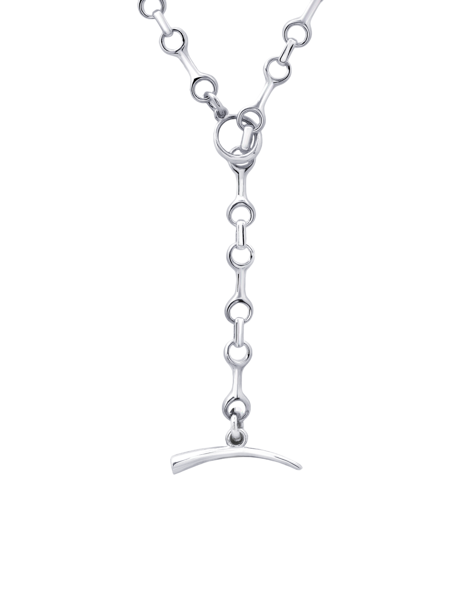 15 mm double beam chain necklace with tusk clasp sterling silver